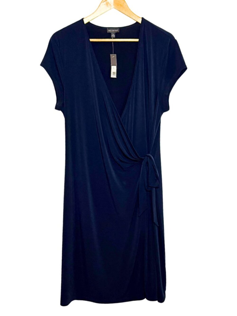 The Limited Navy Blue Faux Wrap Dress Short Sleeve NWT XL
